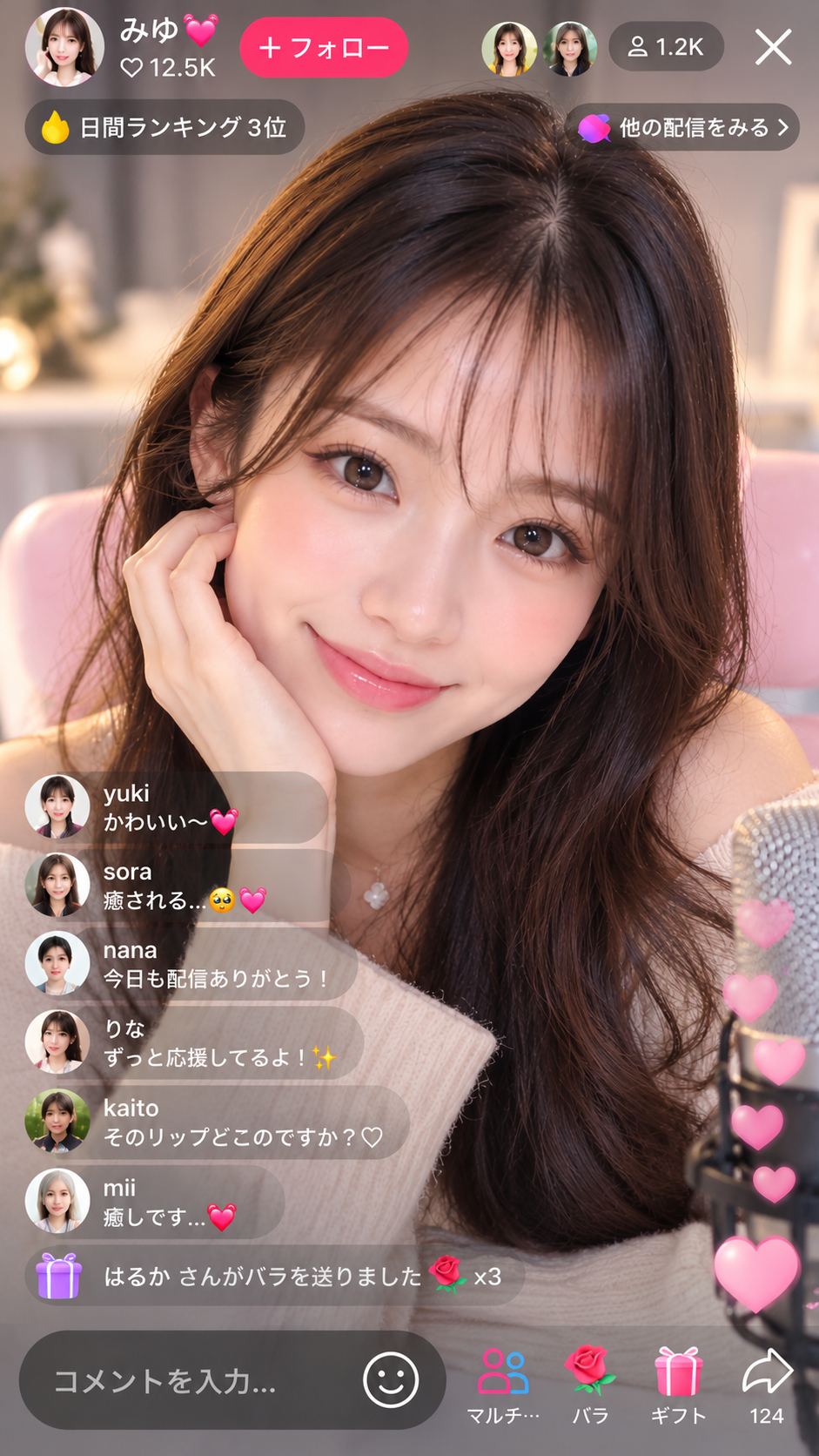 ライブ配信をするライバー
