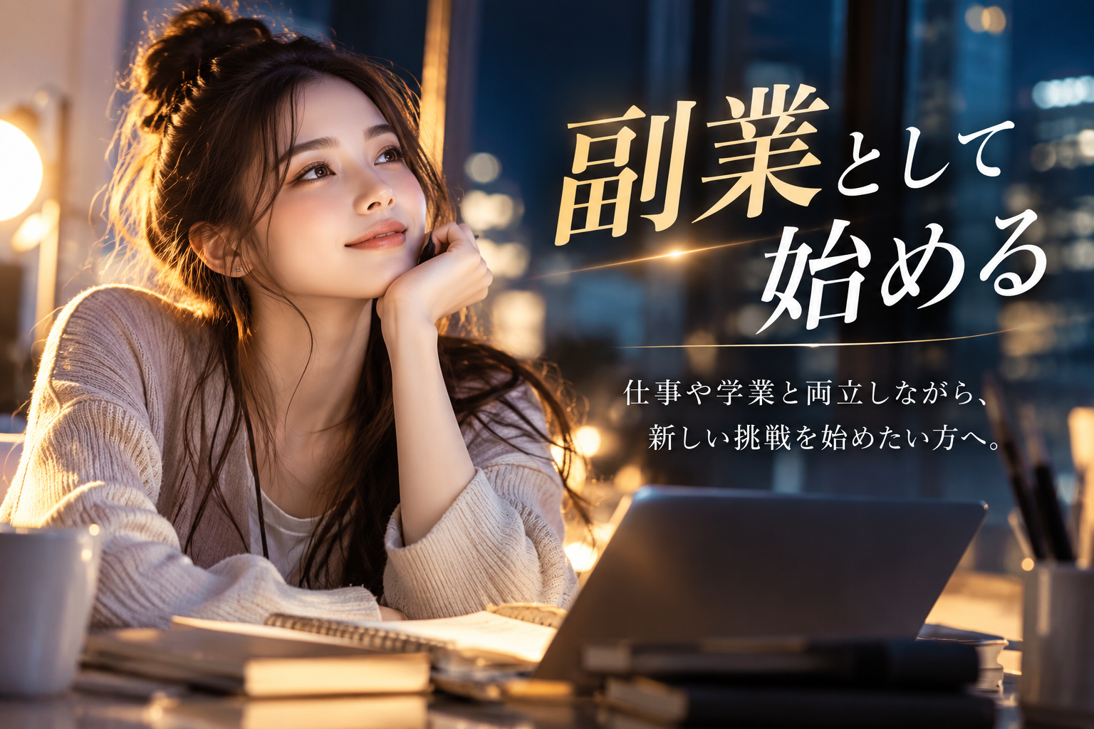 副業としてライバー活動をする女性
